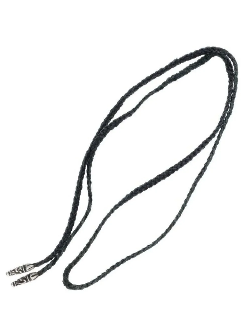 Chrome Hearts Leather Braid Large Scroll Blade Necklace